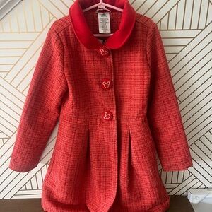 Gorgeous Red Kids Pea Coat, 7-8yr